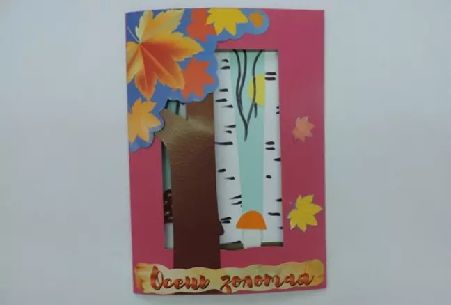Bản bưu thiếp mùa thu tự làm: Từ giấy và lá, bưu thiếp cho trẻ em và người lớn về chủ đề 