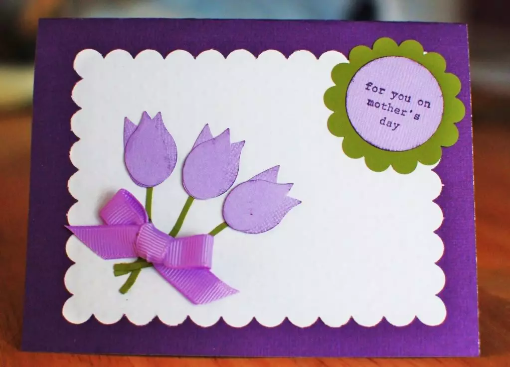 Bưu thiếp Người phụ nữ cho một sinh nhật với bàn tay của chính bạn: Các lựa chọn đẹp từ một đứa trẻ, album ảnh và bưu thiếp giấy tự làm đơn giản 26489_16
