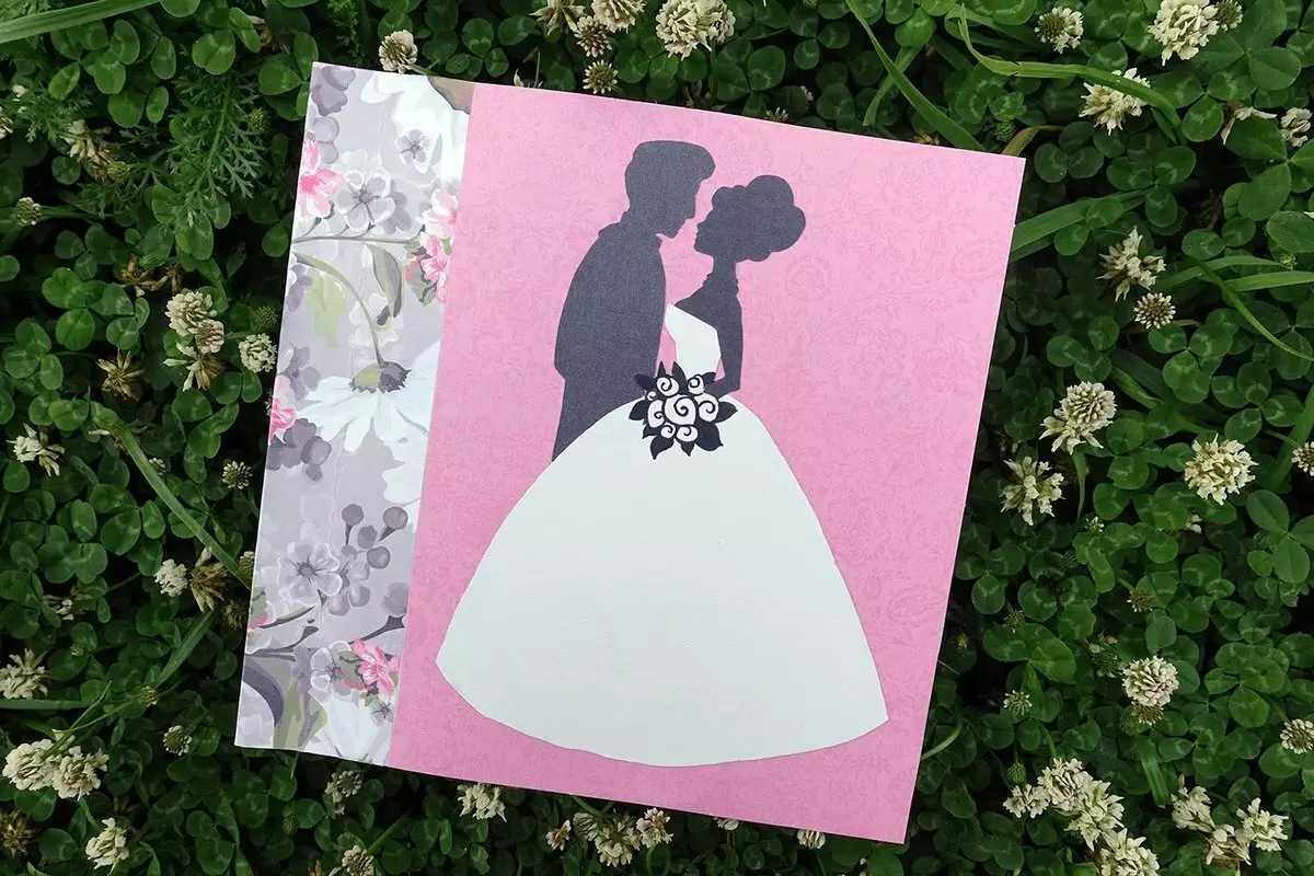 Postkaarten voor een bruiloft Doe het zelf: Huwelijkskaart enveloppen voor geld. Hoe maak je een ansichtkaart van een kind? Ideeën in de techniek van scrapbooking, masterclasses 26490_44