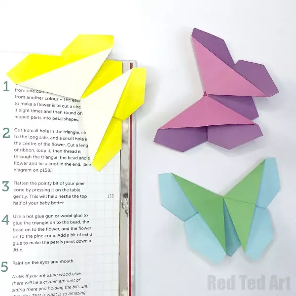 Bookmarks - Corners: Ki jan yo fè Bookmarks-origami soti nan papye pou liv ak pwòp men ou nan etap? Kwen triyangilè ak lòt Bookmarks, rapid manifakti 26493_25