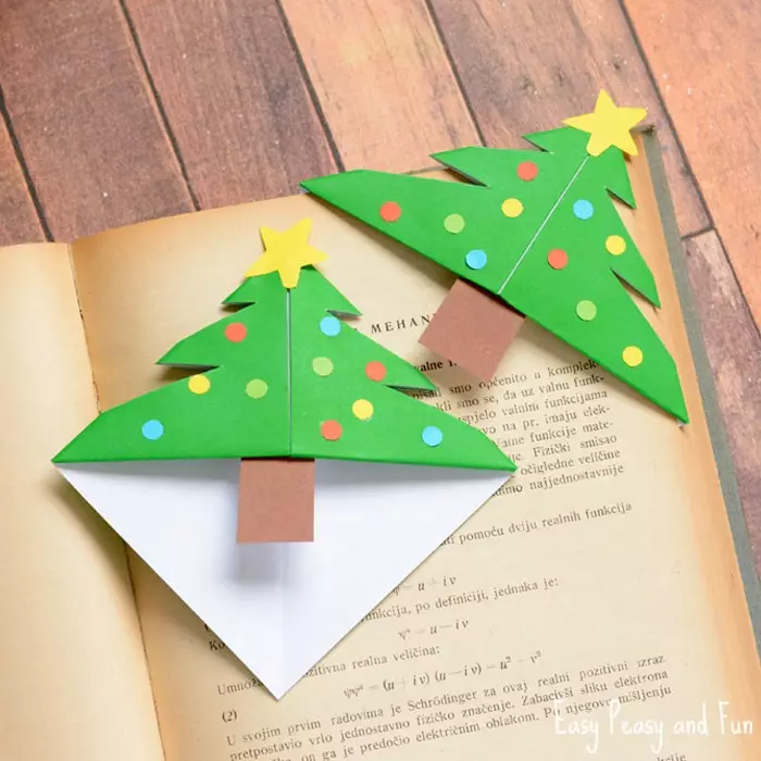 Bookmarks - Corners: Ki jan yo fè Bookmarks-origami soti nan papye pou liv ak pwòp men ou nan etap? Kwen triyangilè ak lòt Bookmarks, rapid manifakti 26493_32