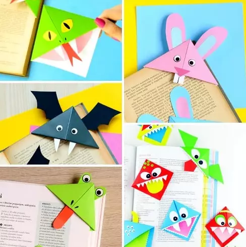 Könyvjelzők - sarkok: Hogyan készítsünk könyvjelzők-origami-t a papírból a saját kezével a saját kezével? Sarok háromszög és egyéb könyvjelzők, gyártási rendszerek 26493_7