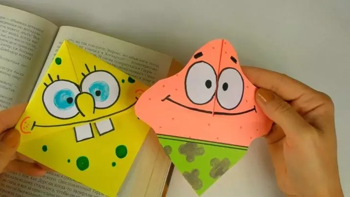 Origami Zaznamki: Kako narediti zaznamke za knjige iz papirja z lastnimi rokami? Metulji in srca, Unicorn in Cat, Chanterelle in drugi preprosti zaznamki v origami tehniki 26500_18