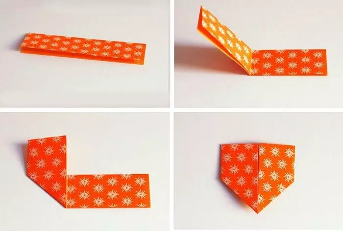 Origami Zaznamki: Kako narediti zaznamke za knjige iz papirja z lastnimi rokami? Metulji in srca, Unicorn in Cat, Chanterelle in drugi preprosti zaznamki v origami tehniki 26500_23