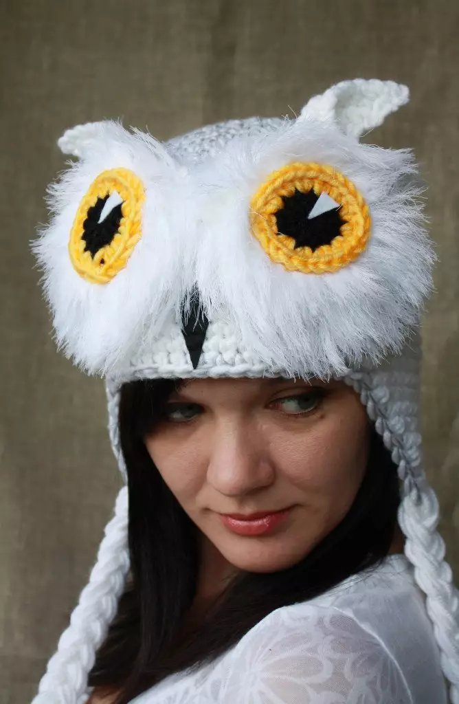 Owl šešir (35 slike): Pirate i spavanje Bird, Bijela Adult Model 2650_15