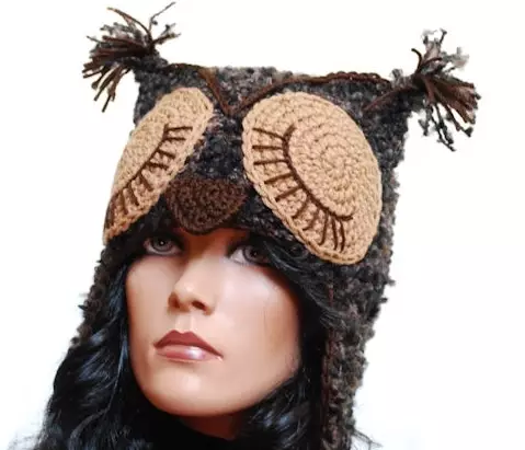 Owl hat (35 foto's): Pirate en sliepende fûgel, wyt folwoeksen model 2650_25