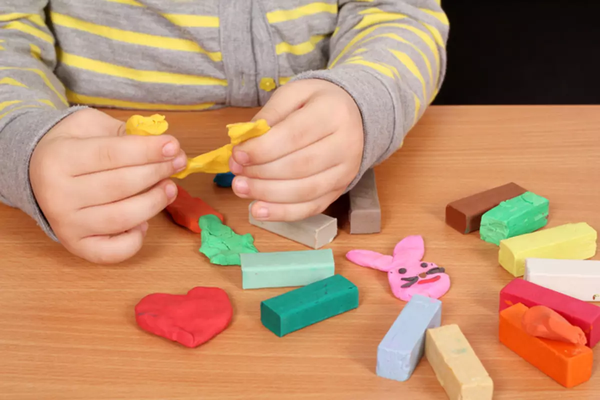 Plastmudel lastele: Crafts lastele 1, 2 ja 3 aastat. Kuidas teha lihtsaid näitajaid väikseima? Samm-sammult kirjeldus 26550_10