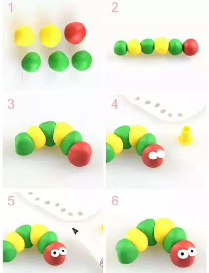 Plastmudel lastele: Crafts lastele 1, 2 ja 3 aastat. Kuidas teha lihtsaid näitajaid väikseima? Samm-sammult kirjeldus 26550_22