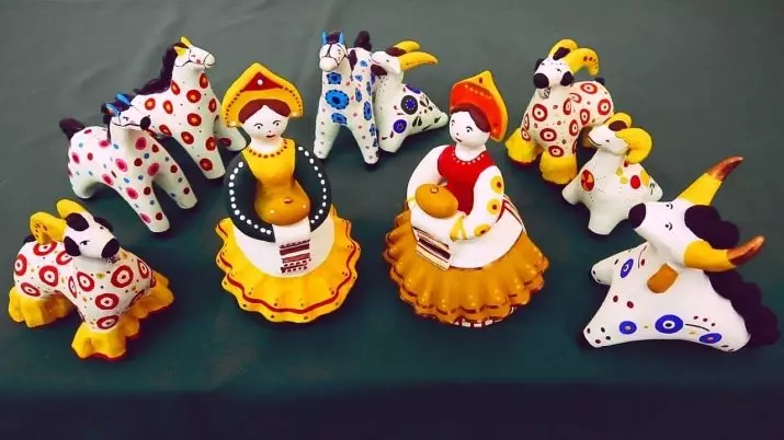 Dymkovskaya играчка од пластистина (54 фотографии): Фавоуд патки од коза и коњи, дами, птици и појаснување, петел и занаети врз основа на dymkovsky играчки 26613_3