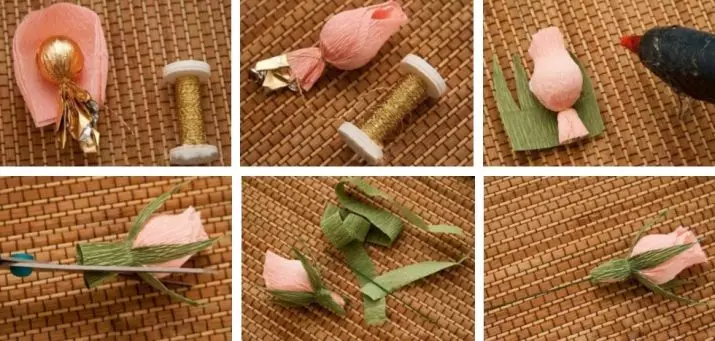 ช่อของหวานทำเองในวันครู: วิธีทำช่อดอกกุหลาบช็อคโกแลตหวาน ๆ ในชั้นเรียนหลัก? วิธีการรวบรวมช่อดอกไม้อื่น ๆ ของขนมหวาน? 26652_16