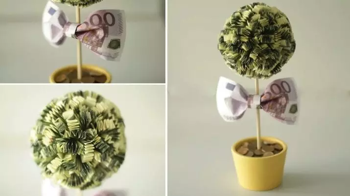 Bouquet de diners: com fer flors de factures amb les vostres pròpies mans en instruccions pas a pas? Aniversari d'aniversari de rams monetaris 26664_38