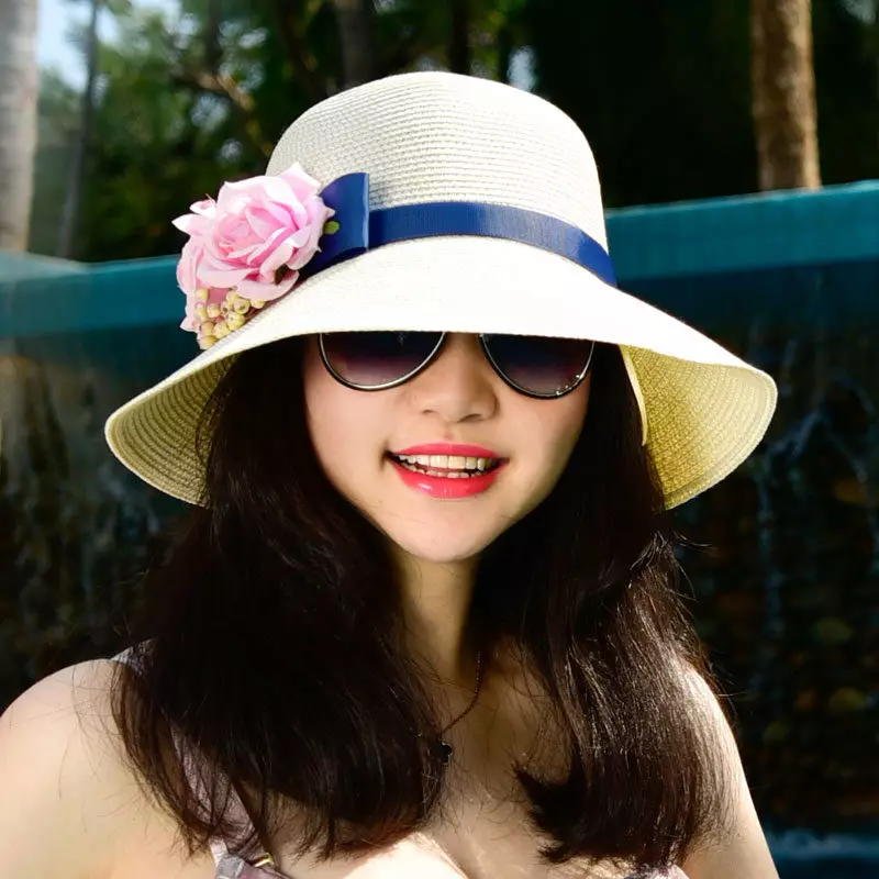 女式巴拿马（74张照片）：夏季夏季款式，针织巴拿马帽2021 2666_7