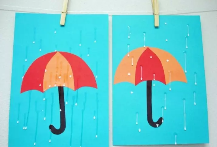 DIY“傘”從紙上：從彩色紙與秋葉用自己的手和其他兒童應用。體積傘雀奶傘 26685_9