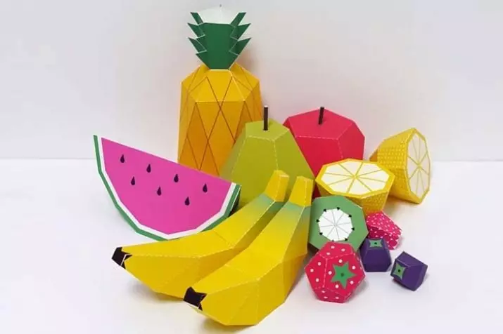 蔬菜和紙質成果：工藝品在不同年齡的兒童的主題上做到這一主題，散裝籃子與彩色紙果實和其他想法 26703_2
