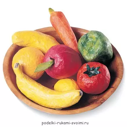 सब्जियां और पेपर के फल: शिल्प विभिन्न उम्र के बच्चों के लिए 