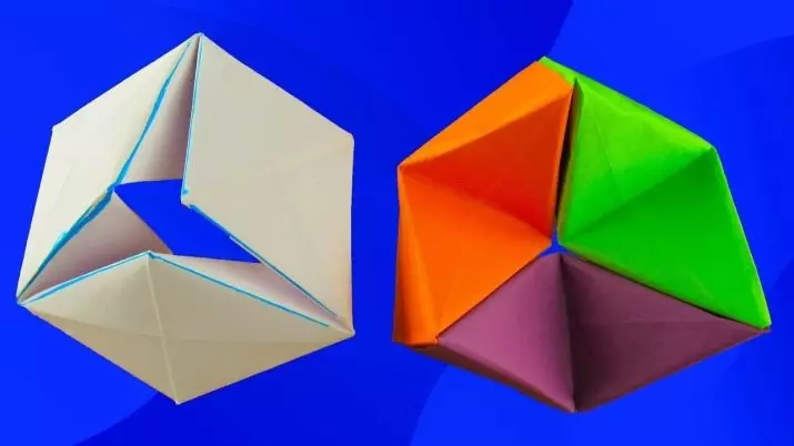 Hoe maak je een antistress van papier? Origami-Toy Doe het zelf. Hoe gemakkelijk om een ​​papieren anti-stress transformator te maken? Squishes en slangenfasen maken 26709_2