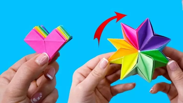 Hvordan laver man et antistress fra papir? Origami-legetøj gør det selv. Hvor nemt at lave en papir anti-stress transformer? Gøre squishes og slange stadier 26709_23