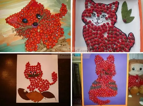 來自Ryabina的工藝品（45張）：從葉子和漿果，幼兒園的松鼠用自己的手。關於兒童秋季主題的工藝。如何保存羅文工藝品？ 26731_31