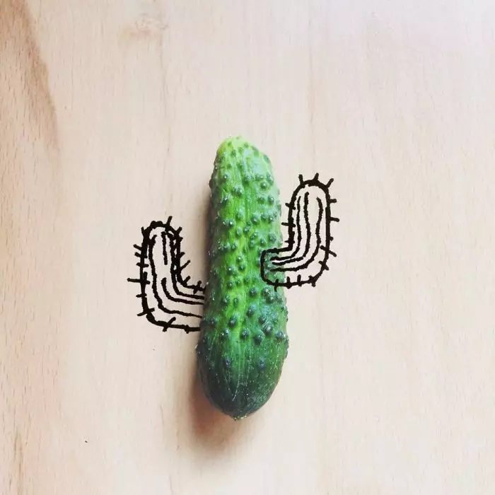 Cactus dari timun (31 photos): bagaimana untuk membuat merangkak ke dalam tadika pada topik musim luruh dengan pencungkil gigi dalam periuk? Mudah minum 26740_11