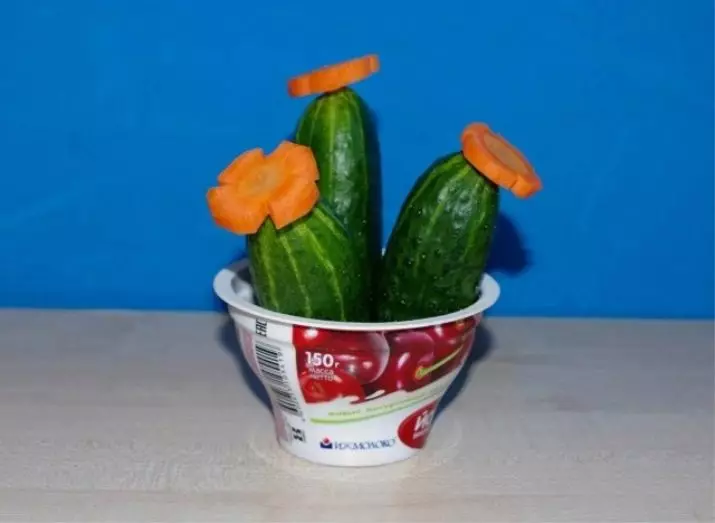Cactus z okurků (31 fotek): Jak se prolézat do mateřské školy na téma podzim s párátkami v hrnci? Jednoduché pití 26740_19