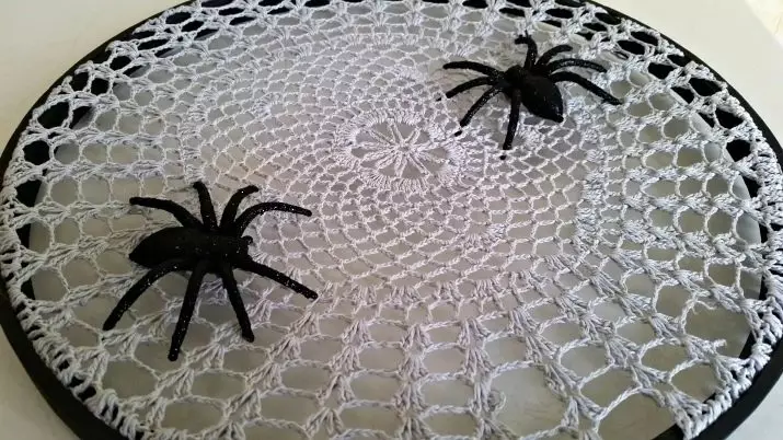 Pająk i sieć na Halloween: Jak zrobić pająk z własnymi rękami? Opcje strony internetowej z gazy i wątków, inne pomysły 26744_16