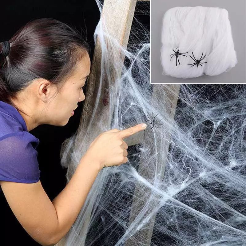 עכביש ואינטרנט על ליל כל הקדושים: איך לעשות עכביש עם הידיים שלך? אפשרויות אתר מ גזה וחוטים, רעיונות אחרים 26744_30
