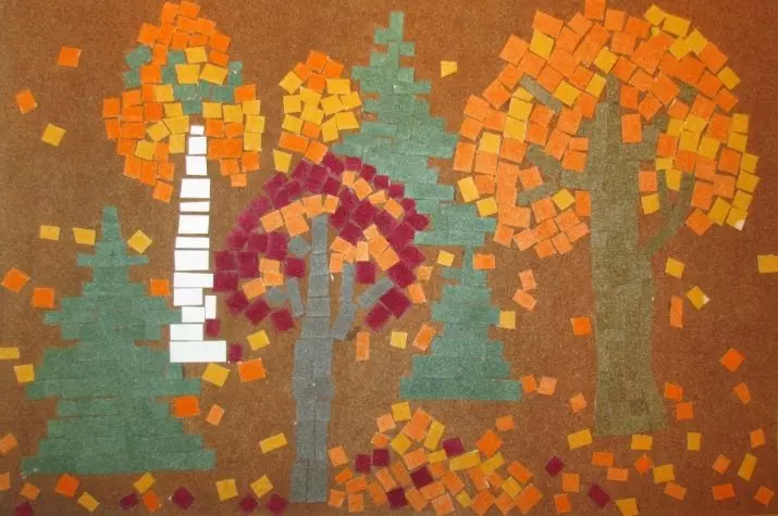 Аплікації «Осінній ліс»: з кольорового паперу і листя. Об'ємна аплікація на тему «Осінь» і обривності, для малюків і дітей 6-7 років 26746_2