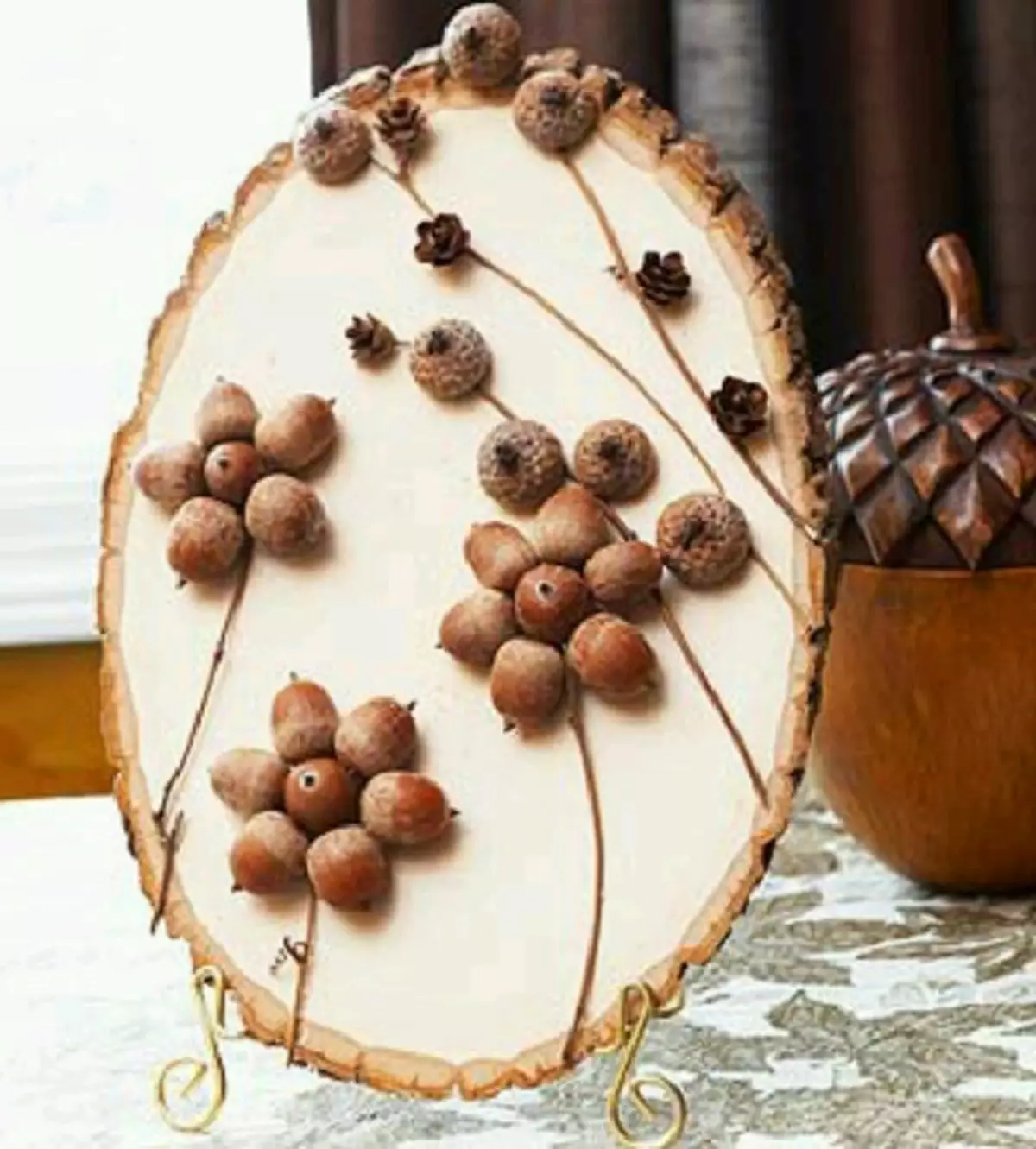 Crafts mai cones ma acorns (44 ata): Autumn Crafts ma lau ma le Chestnuts ma o latou lava lima ma le agalelei 26775_7