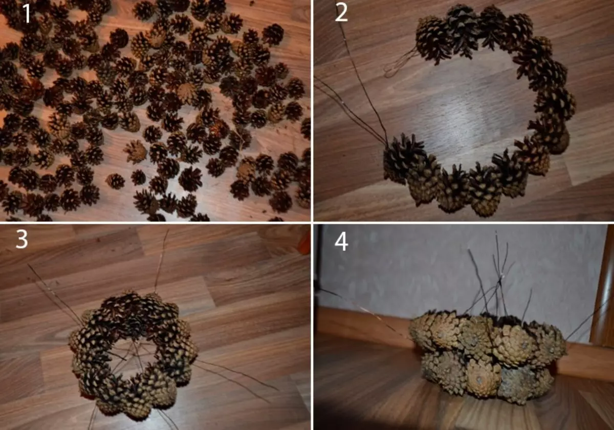 Cedar Cones Crafts (41 รูป): คุณทำอะไรกับมือของคุณเองในหัวข้อ 