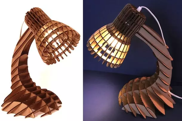 Lamper fra krydsfiner (29 billeder): Hvordan man laver et natlys med dine egne hænder? Tegninger til drikkede lamper. Lamper-huse og andre modeller 26801_16