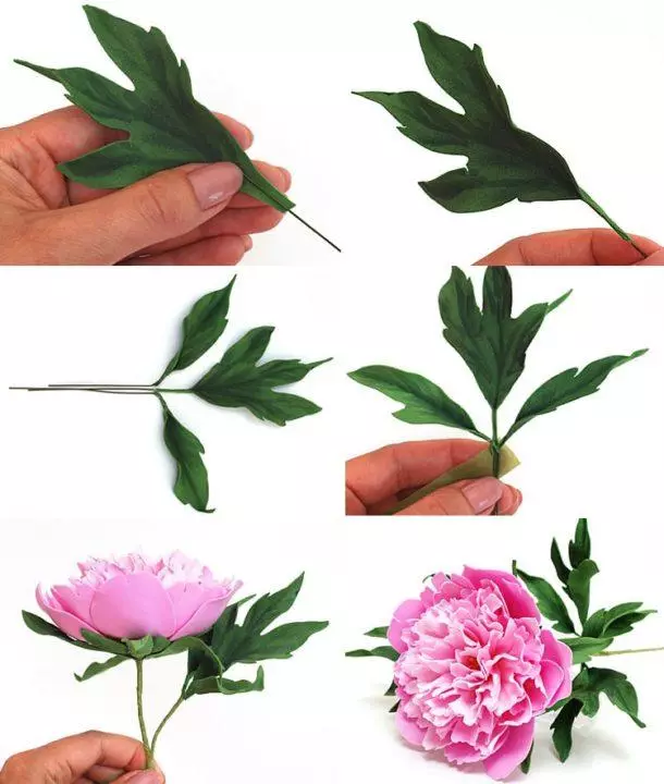 Foamyran'dan çiçekler (103 fotoğraf): Şablonlar üzerinde kendi ellerinizle yapmak için ana sınıf. El yapımı buketleri adım adım nasıl yapılır? 26831_54
