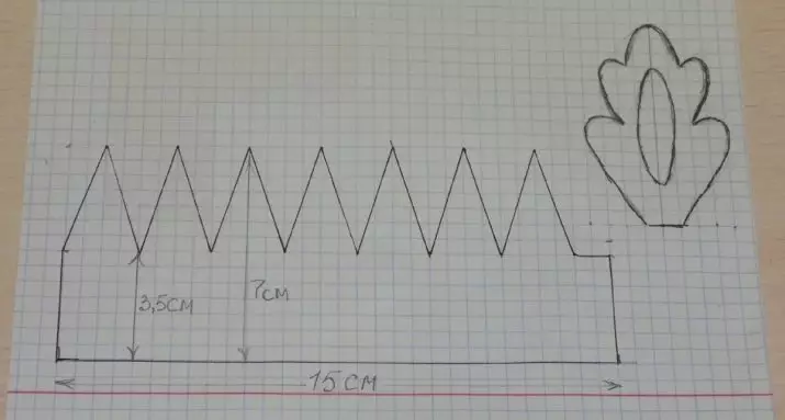 Corona de Foamiran: patróns para corte, tornalos sobre o hairpin e marco con súas propias mans a partir do Foamiran cun brillo, tiara para nenas 26856_5