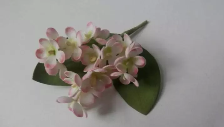 Pequenas flores de Foamiran (38 fotos): Fai pequenas flores coas túas propias mans en modelos, clase maxistral detallada cunha descrición paso a paso 26857_21