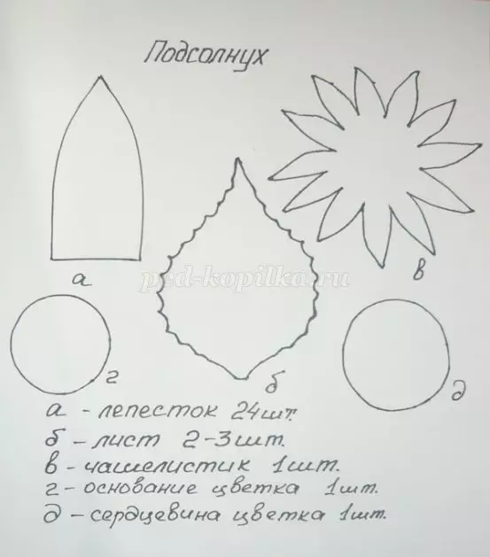 Floarea-soarelui de la Foamyran (28 poze): Facem o creștere în propriile mâini, pas-cu-pas clase de master, modele și modele 26862_14