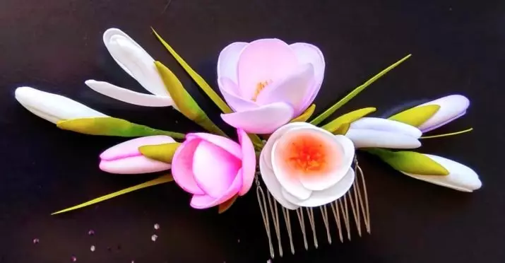 Foamiran-Krokusse (40 Fotos): Vorlagen und Master-Klassen mit einer Schritt-für-Schritt-Beschreibung. Wie kann man einen Blumenstrauß mit Blumen mit deinen eigenen Händen machen? Schema für Anfänger 26870_33