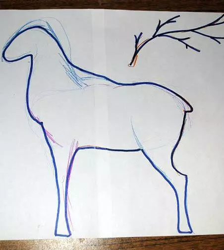 Wire Deer自己做到這一點：一個逐步的計劃，用於創造與花環的新年鹿。如何製作框架和素描？ 26884_18
