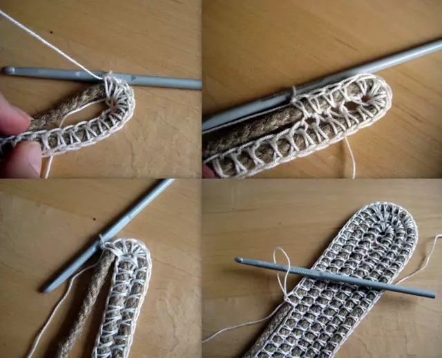 Jute Baskets (49 gambar): Baskets Crochet melakukannya sendiri, bakul dobi dengan dinding pepejal dan idea-idea lain, kelas induk 26917_40