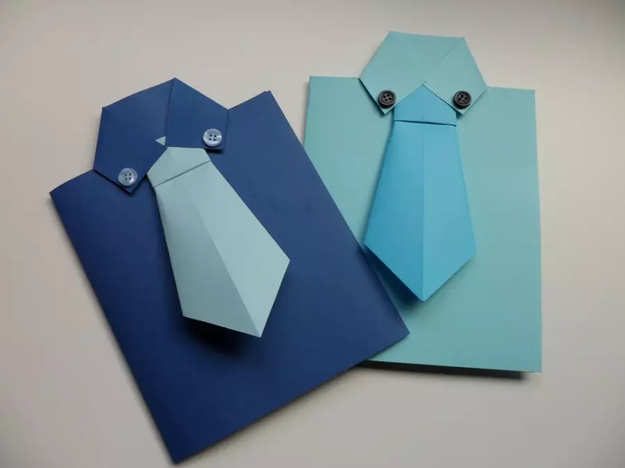 Origami por paĉjo: naskiĝtagaj donacoj de papero. Kiel fari crawler en la formo de kostumo kun viaj propraj manoj? Faru medalon de la filino 26924_9
