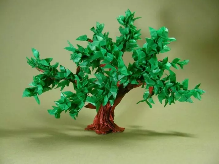 Орігамі «Дерево»: як зробити його з паперу з дітьми за схемою? Об'ємне орігамі для дітей 4-5 і 6-7 років, варіанти для дорослих 26929_2