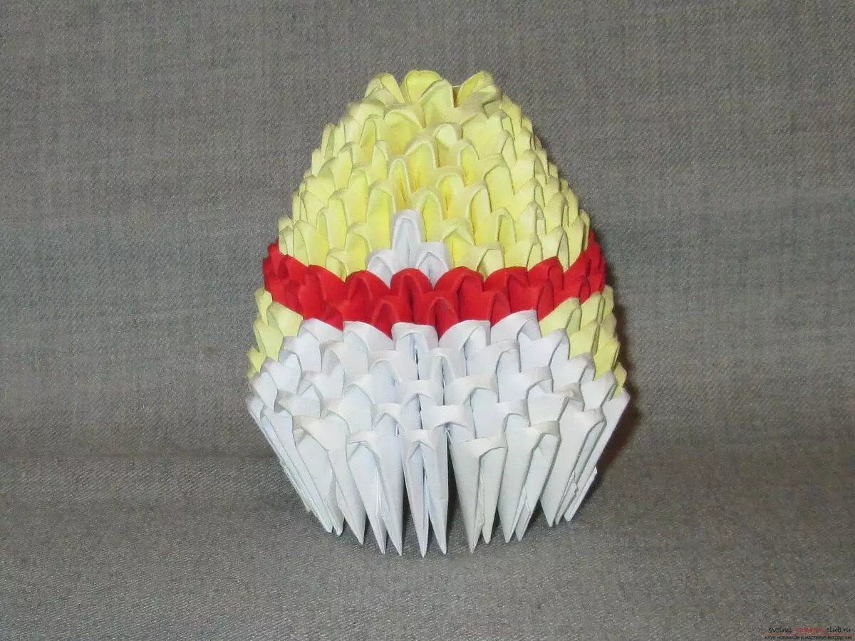 “Maslenitsa”Origami：來自兒童紙的工藝品。模塊化，體積和其他摺紙自己做到了 26940_30