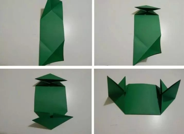 Origami «Tank» `ինչպես անել, այն թղթի երեխաների քայլ առ քայլ հրահանգներ? Թեթեւ մոդուլային բաք դիագրամ, պարզ T-34 տանկի ձեր սեփական ձեռքերով 26944_29