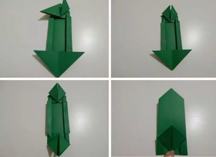 Origami «Tank» `ինչպես անել, այն թղթի երեխաների քայլ առ քայլ հրահանգներ? Թեթեւ մոդուլային բաք դիագրամ, պարզ T-34 տանկի ձեր սեփական ձեռքերով 26944_31