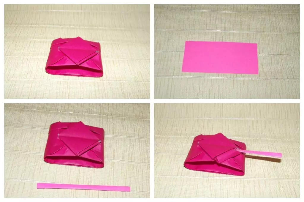 Origami «Tank» `ինչպես անել, այն թղթի երեխաների քայլ առ քայլ հրահանգներ? Թեթեւ մոդուլային բաք դիագրամ, պարզ T-34 տանկի ձեր սեփական ձեռքերով 26944_60