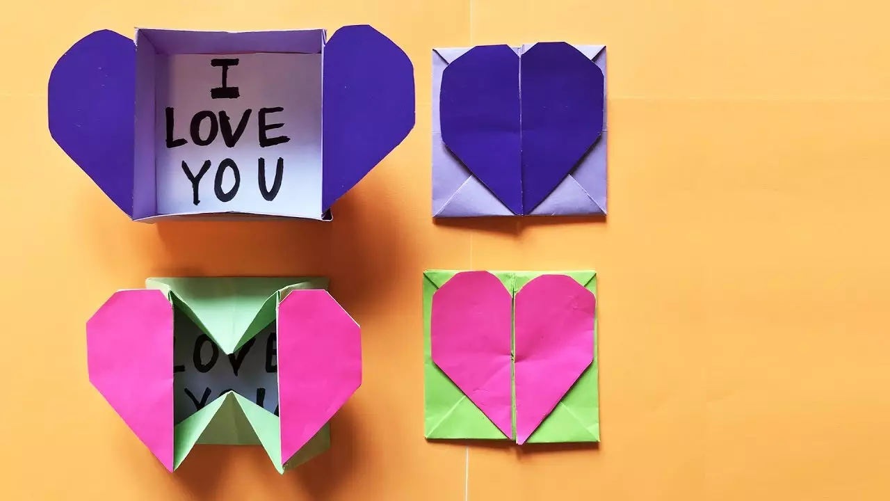 Origami-Gift Mom den 8. marts: Lette ordninger. Hvad skal man give fra min datter? Papirhåndværk gør det selv, faset instruktioner 26946_28