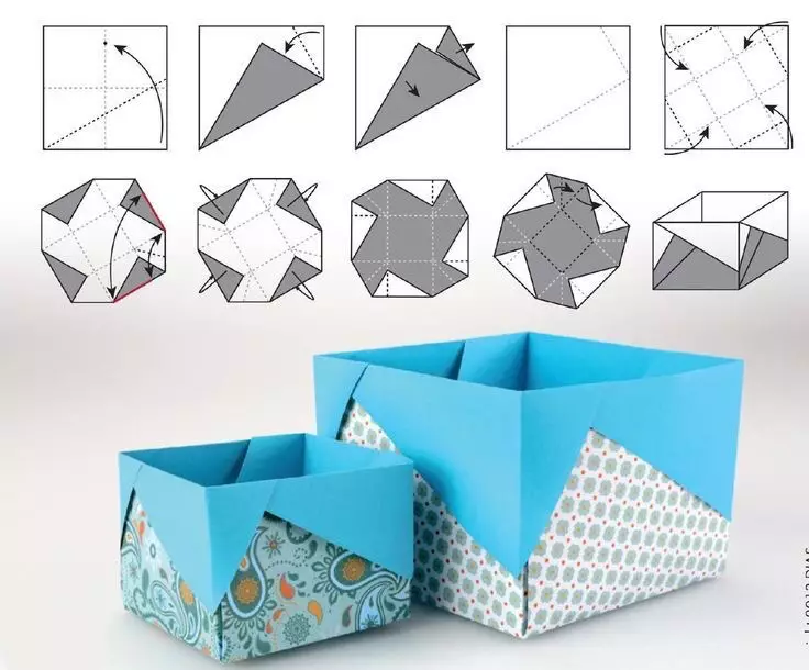 Origami-Gift Mom den 8. marts: Lette ordninger. Hvad skal man give fra min datter? Papirhåndværk gør det selv, faset instruktioner 26946_30