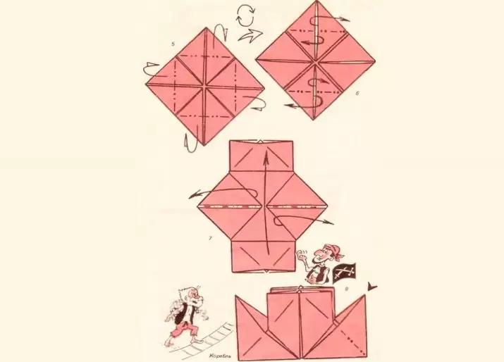 Origami-Fairy Tales. Գյուղացու եւ նավակի մասին, թղթի հեքիաթներ ծովահենների եւ «Տերեմոկ» -ի մասին, տղամարդու եւ թագավորի մասին: Թղթի այլ հեքիաթների սխեմաներ 26948_19