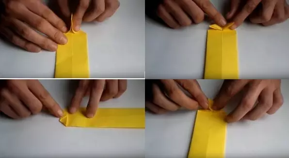 折り紙「男」：どの方式に従って簡単に子供たちと一緒に紙から人々を作るには？顔の顔のステップの説明によってステップ。全体の置物を折るする方法？ 26949_44