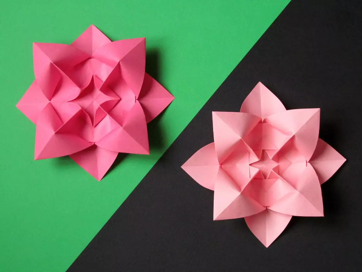 Origami (97 mafoto): Chii icho? Manhamba naKurume 8 yebhuku rekunyorera. Mhando dzeJapan Art Folding mapepa mapepa. Maitiro Ekuita Zvakasiyana Nhamba? 26950_68