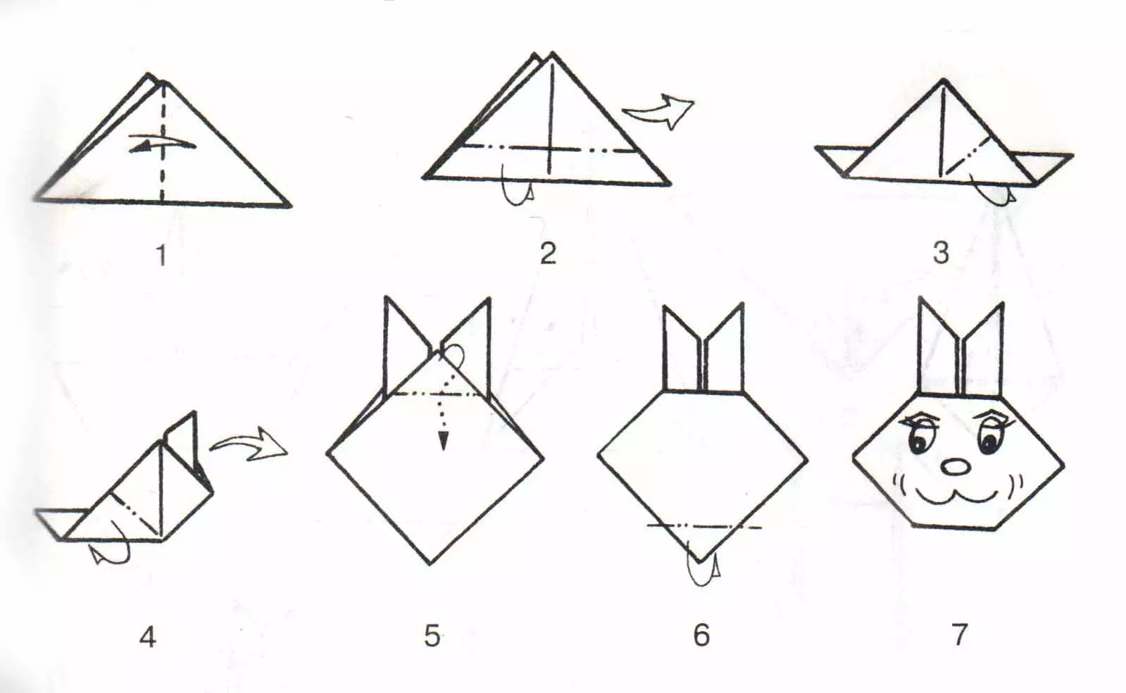 Ак кагаздан чыккан Оригами A4: 8-9 жана 12-13 жаштагы балдар үчүн жарык Образи, баштагандарга сонун жөнөкөй кол өнөрчүлүк. Барак фигуралардын фактыдагы схемалары 26951_12