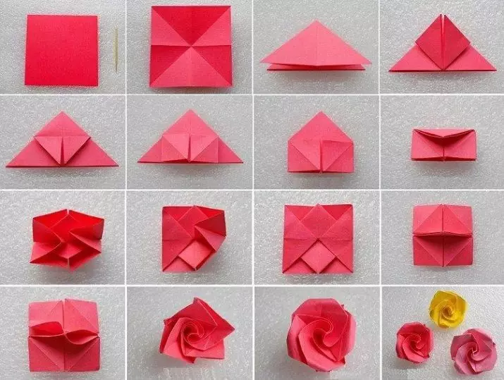 Origami minn White Paper A4: Oriġini ħfief għat-tfal 8-9 u 12-13 sena, snajja sempliċi sempliċi għal dawk li jibdew. Skemi f'fażijiet ta 'figuri tal-folji 26951_15